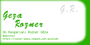 geza rozner business card