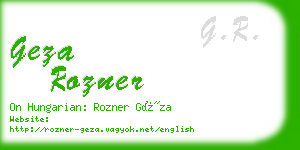 geza rozner business card